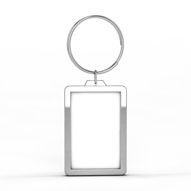 istock Blank metal keychain. Mockup 655088998
