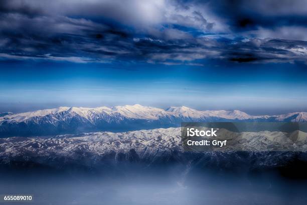 Mountain Ranges Of Macedonia Seen From Sar Sharr Mountains Malet E Sharrit Between Macedonia And Kosovo In Winter Stock Photo - Download Image Now
