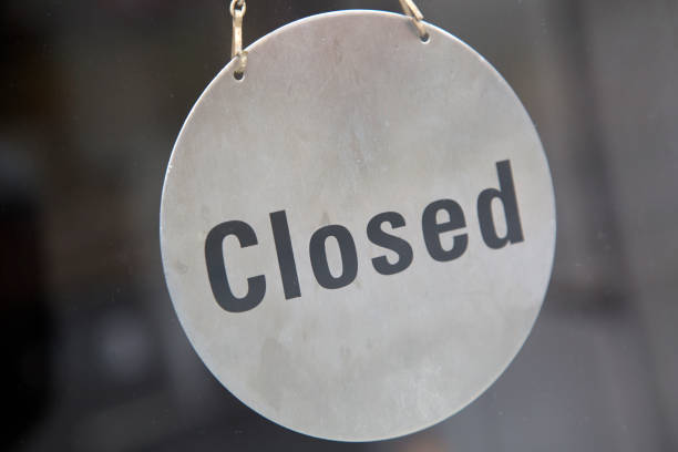 istock Closed Sign on Shop Door 655101158