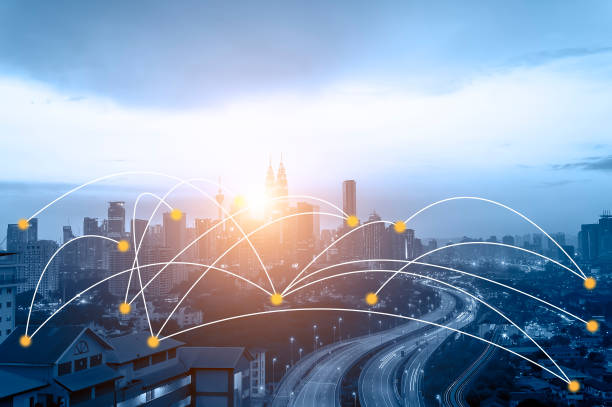 istock Kuala Lumpur cityscape and network connection concept. 655103972
