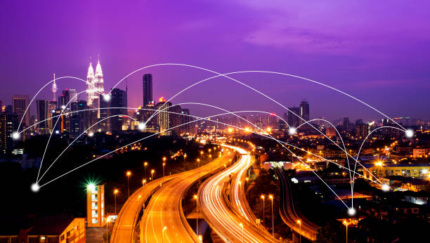 istock Kuala Lumpur cityscape and network connection concept. 655104312