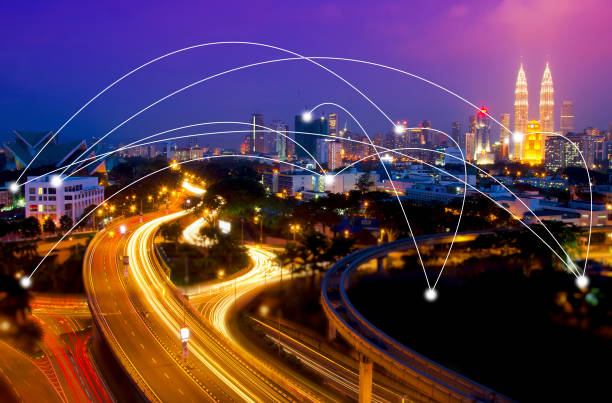 istock Kuala Lumpur cityscape and network connection concept. 655104324