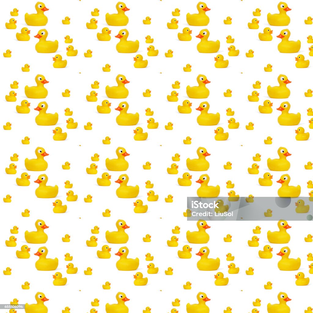 pattern yellow rubber duck pattern yellow rubber duck baby toy white background Animal Stock Photo