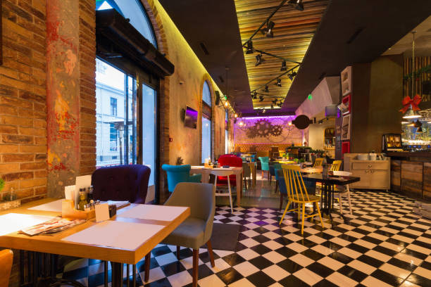 istock Interior of a modern urban restaurant 655113156