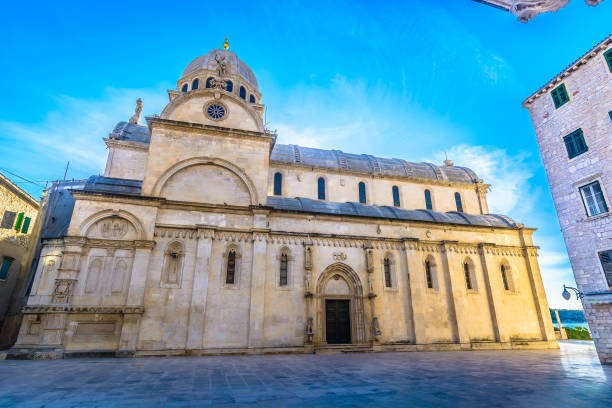 istock Cathedral in town Sibenik, Croatia. 655113728