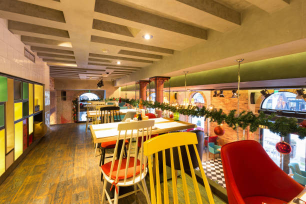 istock Interior of a modern urban restaurant 655116476