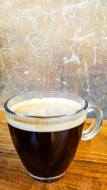 istock Americano Coffee on wooden surface copy space. 655118982
