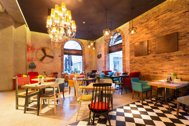istock Interior of a modern urban restaurant 655119404