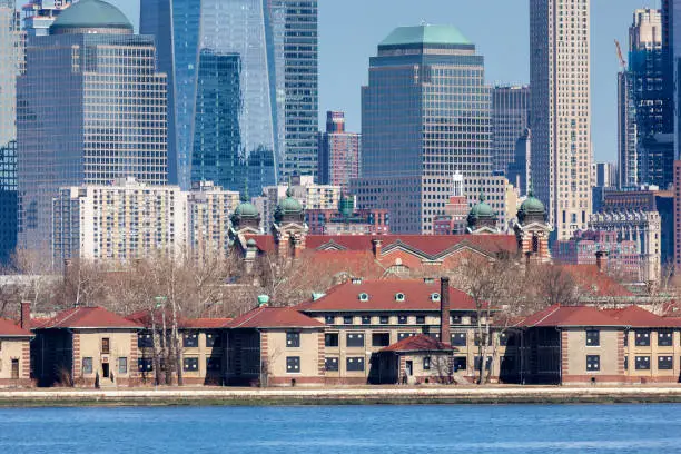 Photo of Ellis Island and Lower Manhattan