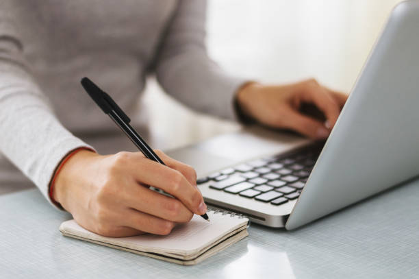 istock Businesswoman hand working with new modern computer and writing 655120282
