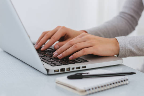istock Businesswoman hand working with new modern computer and writing 655120284