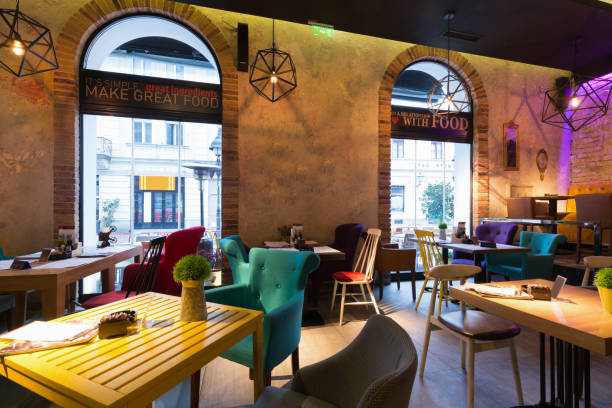 istock Interior of a modern urban restaurant 655123690