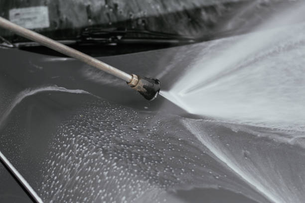 istock Cleaning Car Using High Pressure Water. Soft focus. 655127056