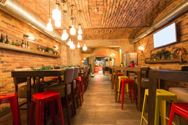 istock Interior of a modern urban restaurant 655129494