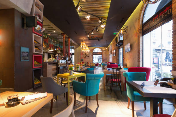 istock Interior of a modern urban restaurant 655133284