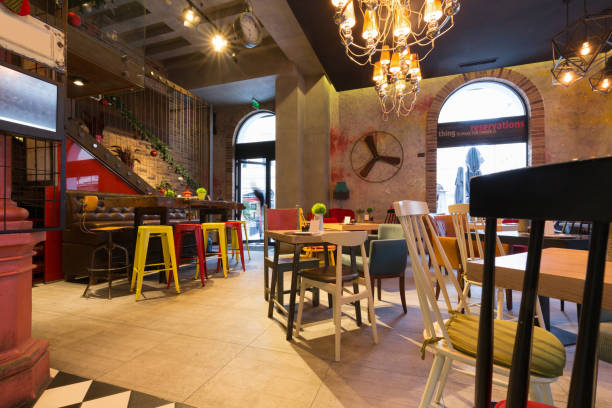istock Interior of a modern urban restaurant 655137062