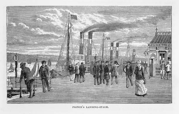 istock Prince’s Landing-Stage in Liverpool, England Victorian Engraving, 1840 655137896