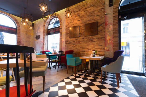 istock Interior of a modern urban restaurant 655140250