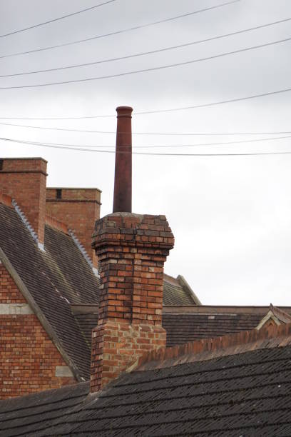 istock Chimney and Roof Tiles in Northampton. 655140606