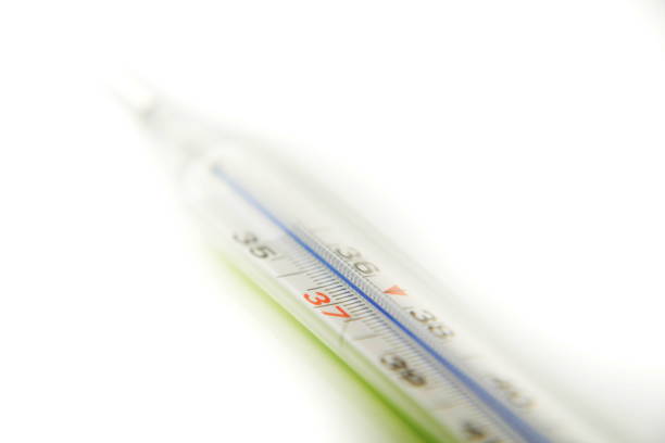 istock Medical thermometer indicating temperature 37.8 Celsius degrees isolated on white 655147100