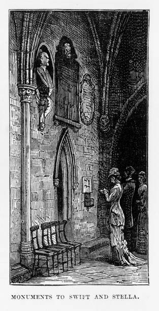 illustrations, cliparts, dessins animés et icônes de cathédrale saint-patrick à dublin, irlande victorienne gravure, 1840 - patrick quay