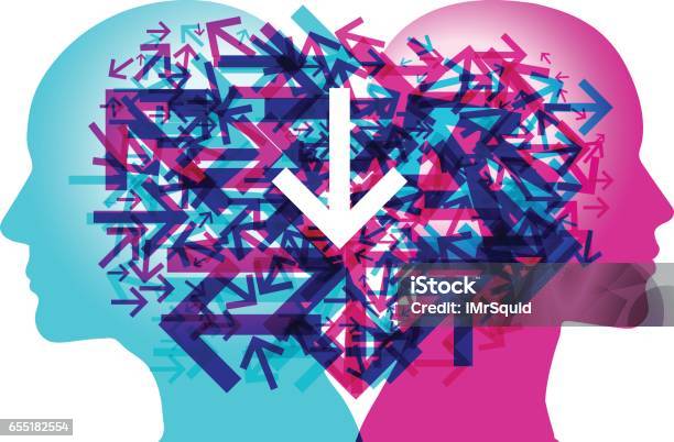 Mind Connection Symbol Mind Connections Direction Down Stock Illustration - Download Image Now ...