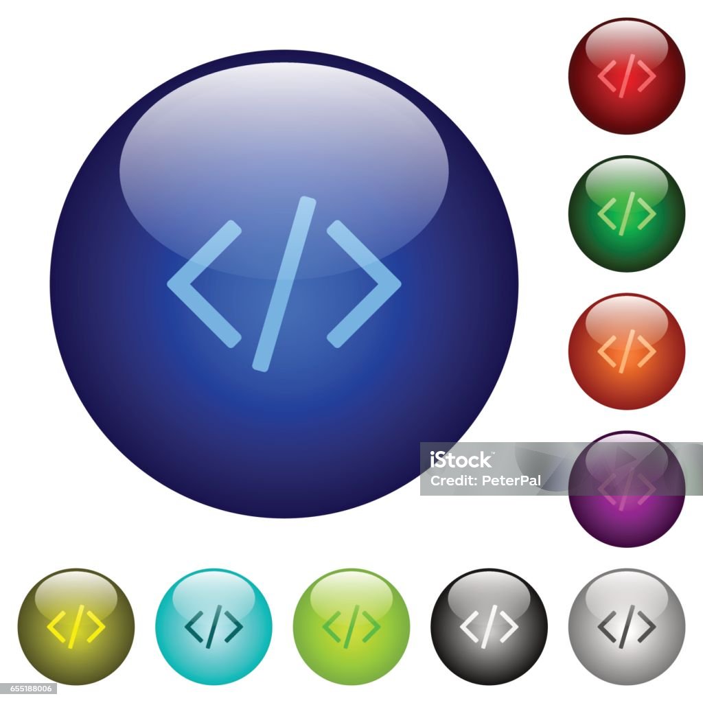 Glass Button Code Color Programming Code Glass Buttons Stock Illustration - Download ...