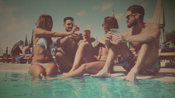 istock Friends chilling at the pool 655191026