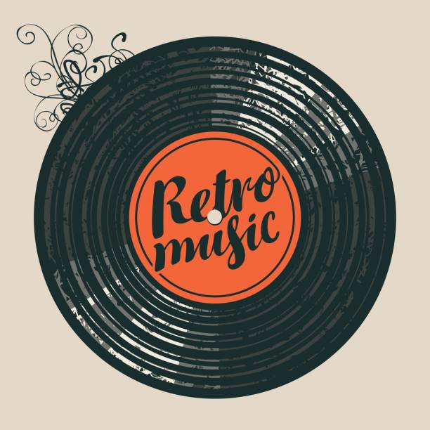 istock poster for the retro music with vinyl record 655194320