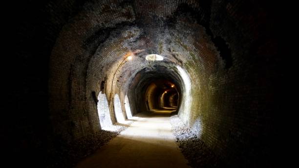 istock Cave in a tunnel and vertical pit part of an Abt system railroad 655202374
