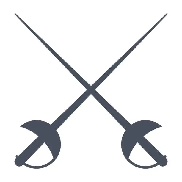 Vector illustration of Fencing Vector Icon