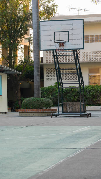 istock Old basketball court with space 655251618