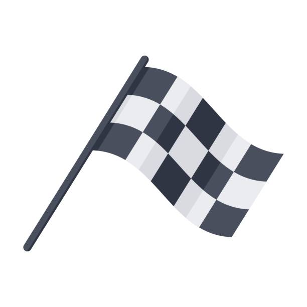 значок гоночного флага - sport go cart go carting sports race stock illustrations