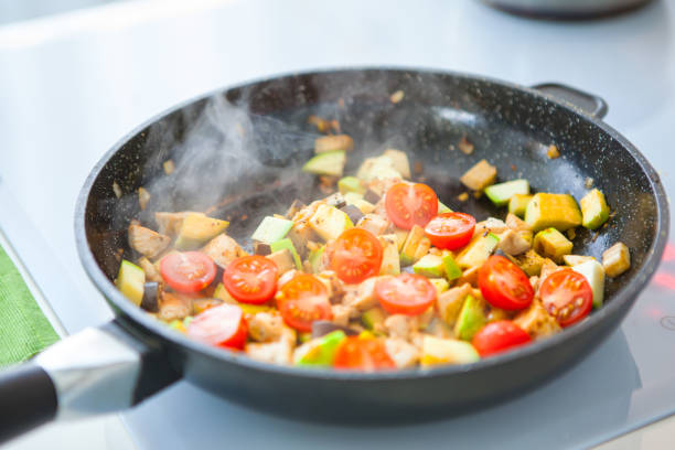 istock Vegetable ragout in pan, on stove 655254068
