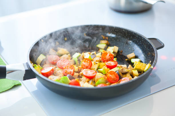 istock Vegetable ragout in pan, on stove 655254552
