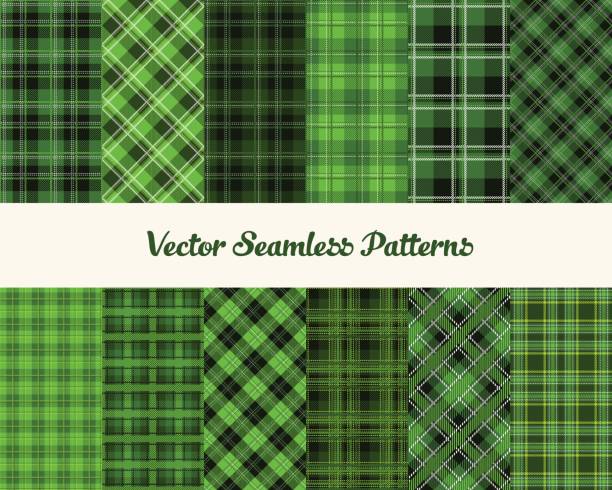 ilustrações de stock, clip art, desenhos animados e ícones de patrick day patterns - plaid tartan scottish culture celtic culture