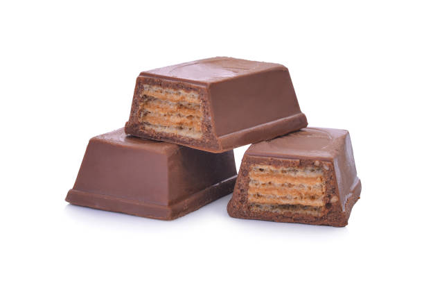 istock wafers in chocolate isolated on a white 655263060