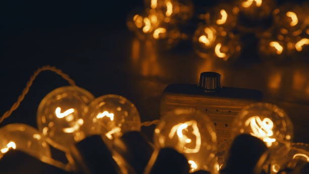 istock Switch, electrical relay retro garland. handmade master electrician 655263204