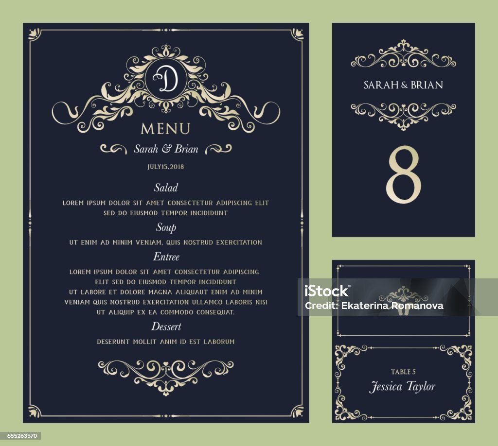 Menu_Set_02 - clipart vectoriel de Invitation libre de droits