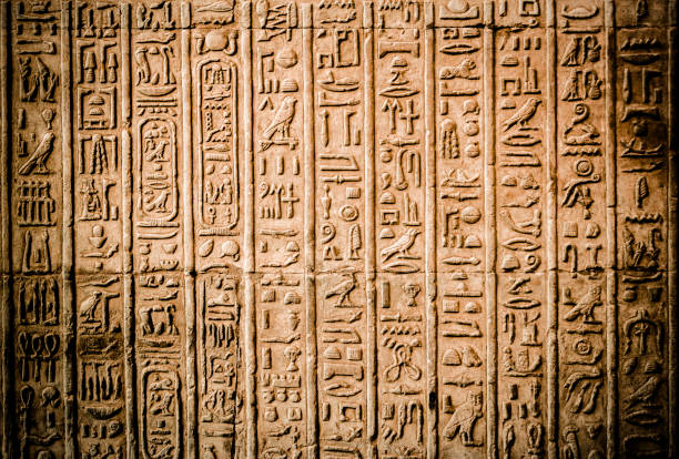 египетские иероглифы - luxor east bank стоковые фото и изображения