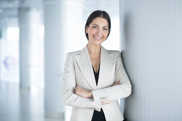 istock Smiling Beautiful Business Lady Relaxing in Hall 655268534