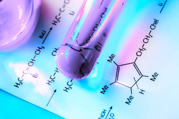 Chemical tubes with reaction formula in light