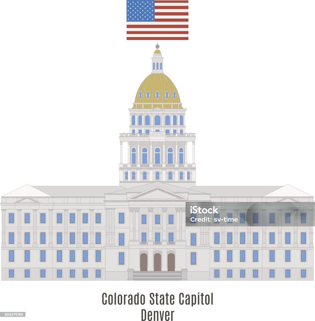 コロラド州議会議事堂、デンバー、アメリカ合衆国 - イラスト素材...