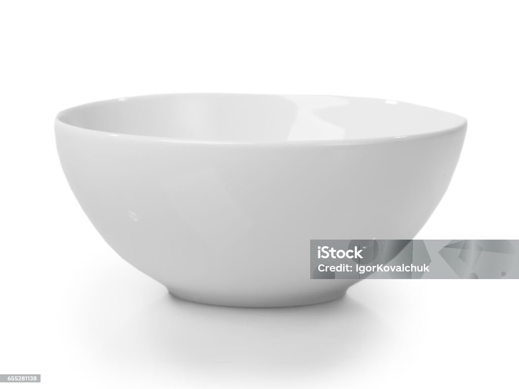 Dish White bowl isolated on white background Bowl Stock Photo