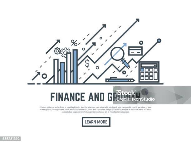 Finance Growth Banner Stock Illustration - Download Image Now - Making Money, Business, Accountancy