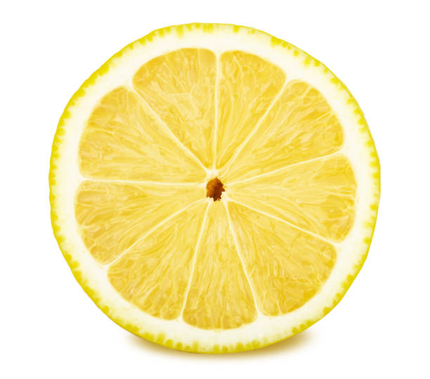 istock Slice of lemon isolated on white background 655284990