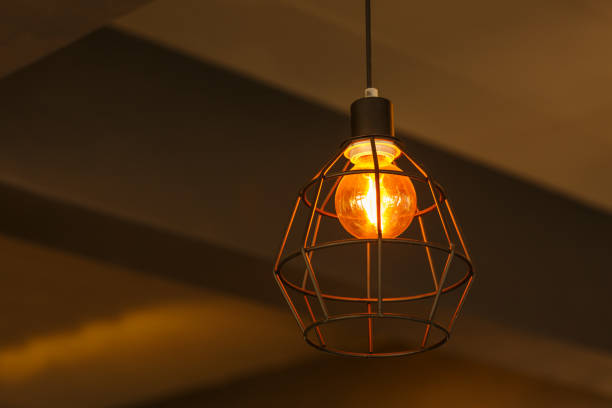 istock Old modern lamp in living room 655295752