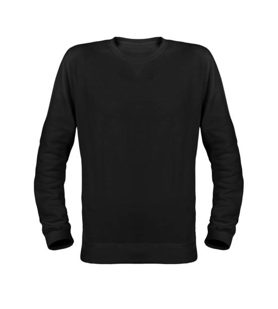 istock Black T-shirt with long sleeves isolated on white background 655298814