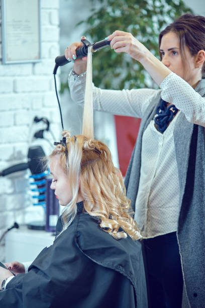 istock Hair styling in a beauty salon . 655299508
