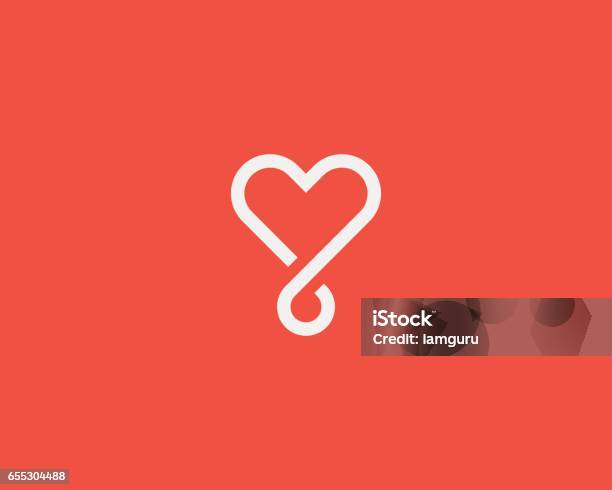 Heart Loop Vector Type Linear Medical Social Symbol Design Stock Illustration - Download Image Now